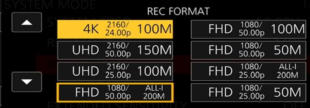 Im Gegensatz zu AVCHD sind bei MOV und MP4 Auflösungen bis 4K mit Bitraten bis 200M (Mbit/s) möglich. Die Bitrate entscheidet auch über die Dateigröße